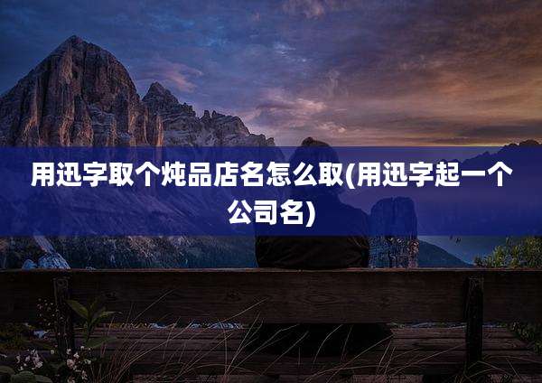 用迅字取个炖品店名怎么取(用迅字起一个公司名)
