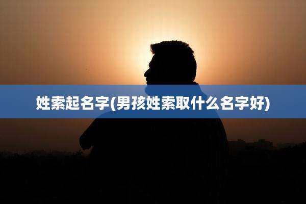 姓索起名字(男孩姓索取什么名字好)