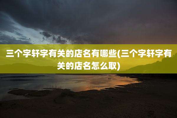 三个字轩字有关的店名有哪些(三个字轩字有关的店名怎么取)