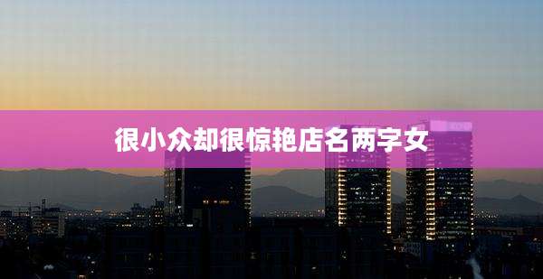 很小众却很惊艳店名两字女