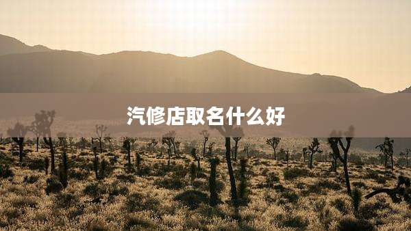 汽修店取名什么好
