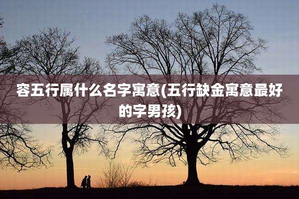 容五行属什么名字寓意(五行缺金寓意最好的字男孩)