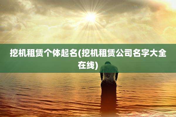 挖机租赁个体起名(挖机租赁公司名字大全在线)