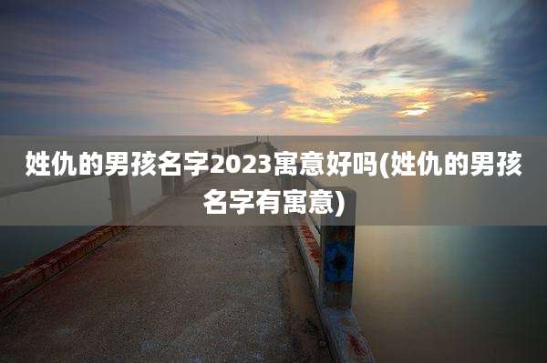 姓仇的男孩名字2023寓意好吗(姓仇的男孩名字有寓意)