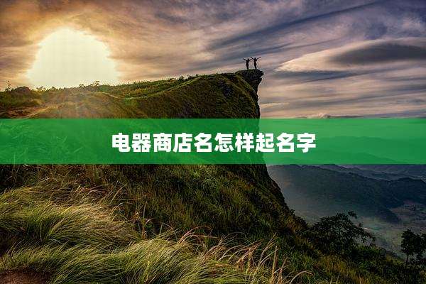 电器商店名怎样起名字
