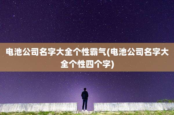 电池公司名字大全个性霸气(电池公司名字大全个性四个字)