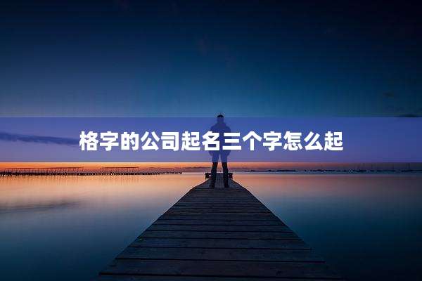 格字的公司起名三个字怎么起