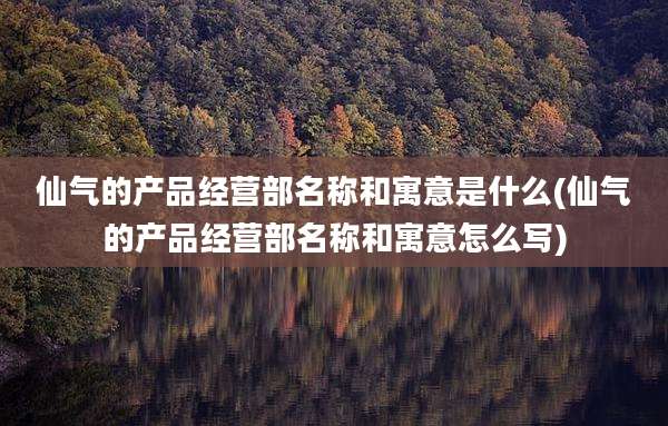 仙气的产品经营部名称和寓意是什么(仙气的产品经营部名称和寓意怎么写)