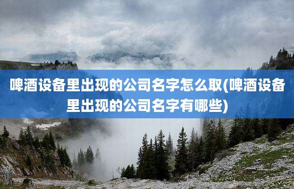 啤酒设备里出现的公司名字怎么取(啤酒设备里出现的公司名字有哪些)