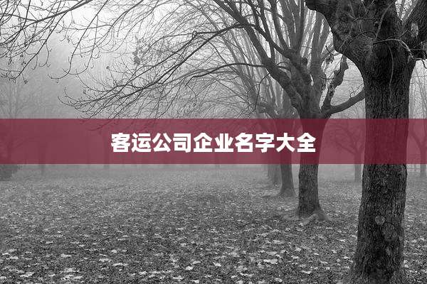客运公司企业名字大全