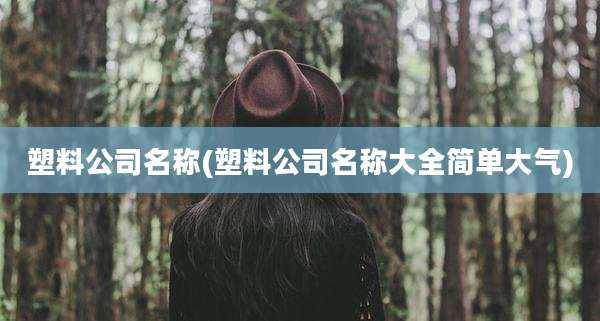 塑料公司名称(塑料公司名称大全简单大气)