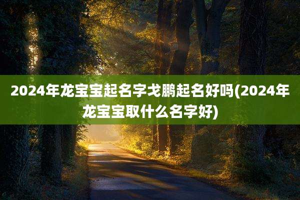 2024年龙宝宝起名字戈鹏起名好吗(2024年龙宝宝取什么名字好)