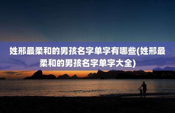 姓邢最柔和的男孩名字单字有哪些(姓邢最柔和的男孩名字单字大全)