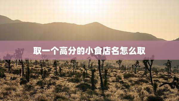 取一个高分的小食店名怎么取
