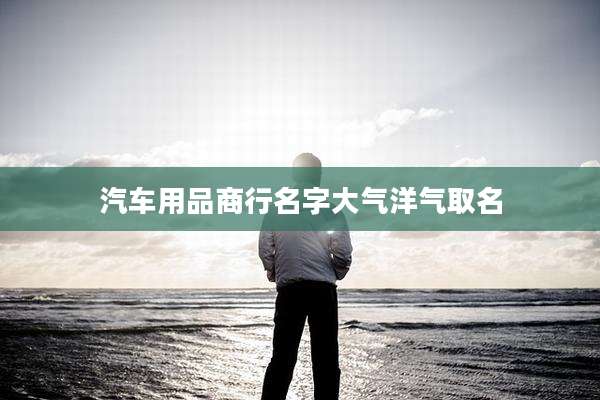 汽车用品商行名字大气洋气取名