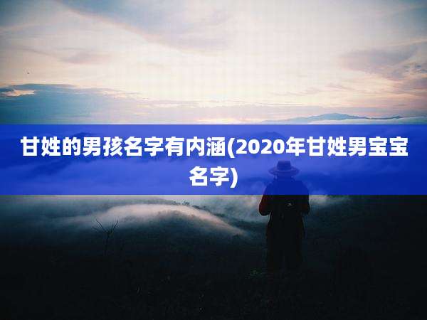 甘姓的男孩名字有内涵(2020年甘姓男宝宝名字)