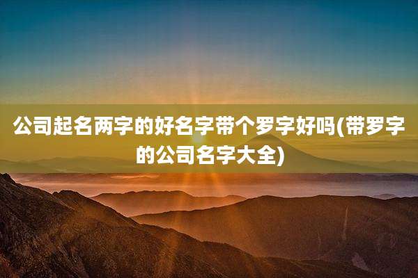 公司起名两字的好名字带个罗字好吗(带罗字的公司名字大全)