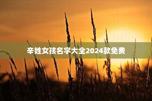 辛姓女孩名字大全2024款免费