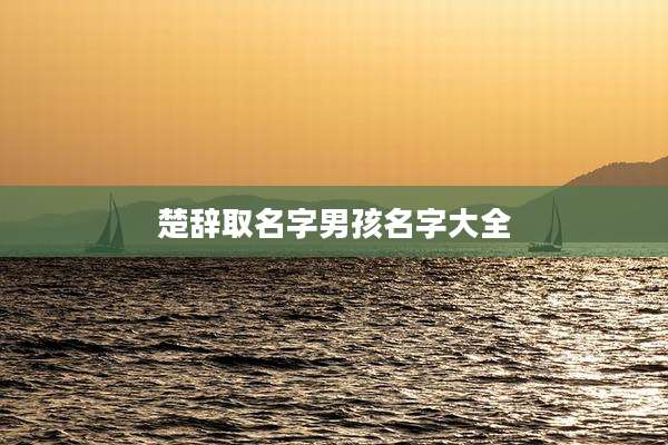 楚辞取名字男孩名字大全