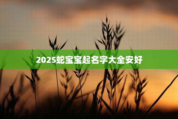 2025蛇宝宝起名字大全安好