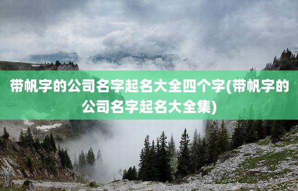 带帆字的公司名字起名大全四个字(带帆字的公司名字起名大全集)