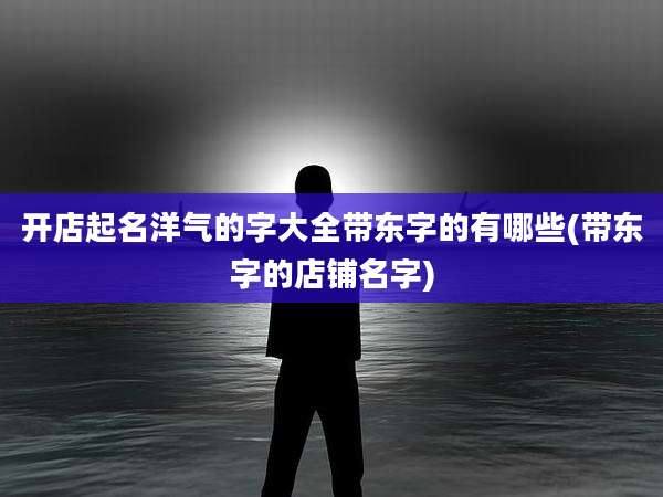 开店起名洋气的字大全带东字的有哪些(带东字的店铺名字)