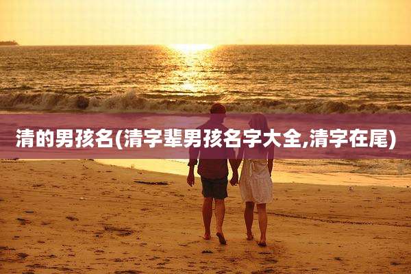 清的男孩名(清字辈男孩名字大全,清字在尾)