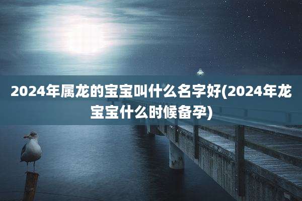 2024年属龙的宝宝叫什么名字好(2024年龙宝宝什么时候备孕)