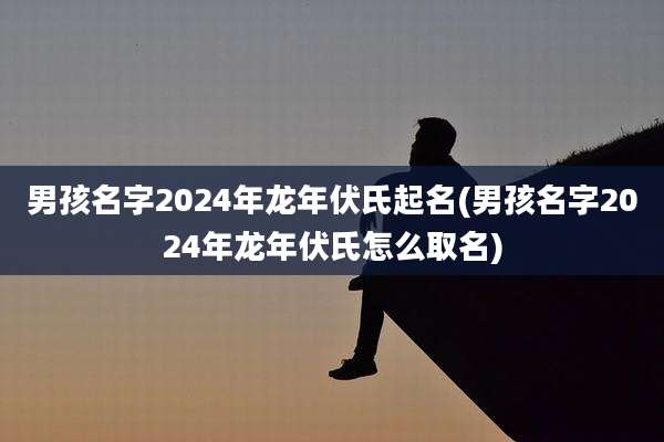 男孩名字2024年龙年伏氏起名(男孩名字2024年龙年伏氏怎么取名)