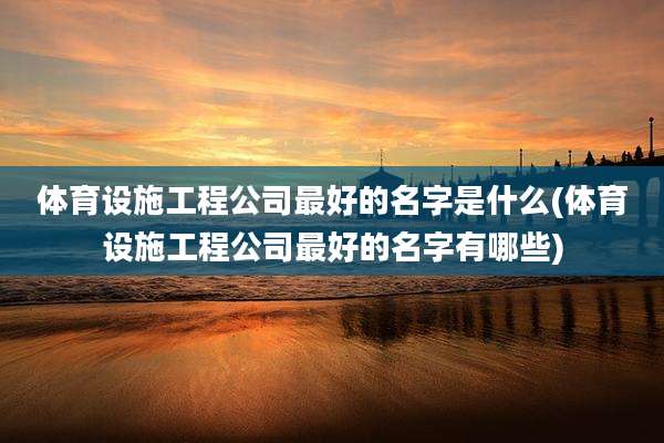 体育设施工程公司最好的名字是什么(体育设施工程公司最好的名字有哪些)