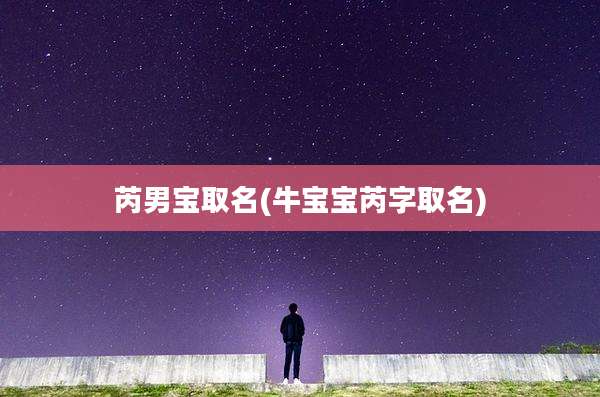 芮男宝取名(牛宝宝芮字取名)