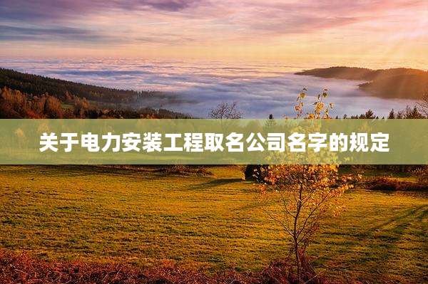 关于电力安装工程取名公司名字的规定