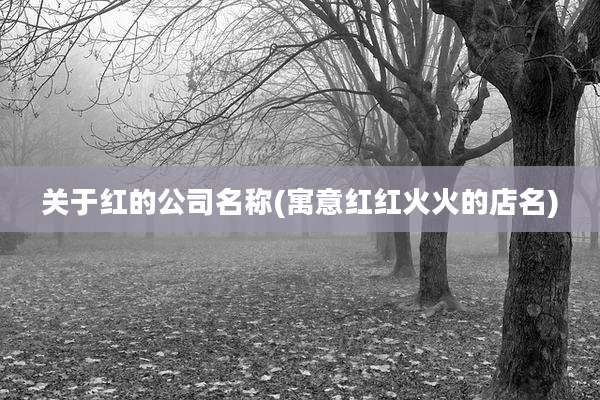 关于红的公司名称(寓意红红火火的店名)