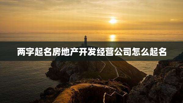 两字起名房地产开发经营公司怎么起名