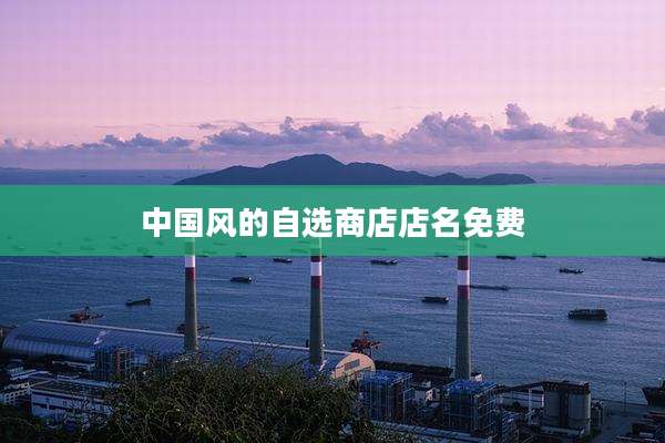 中国风的自选商店店名免费