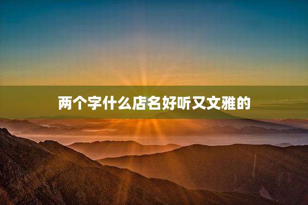 两个字什么店名好听又文雅的