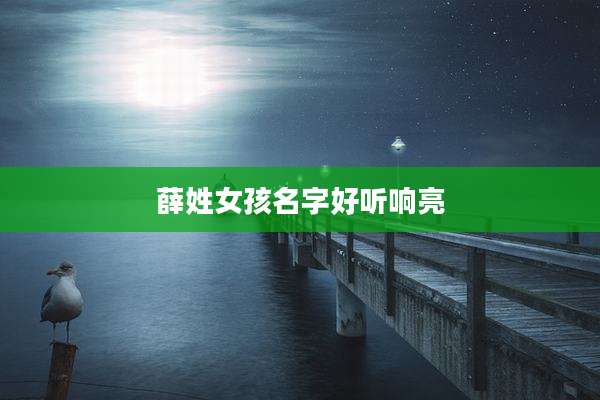 薛姓女孩名字好听响亮