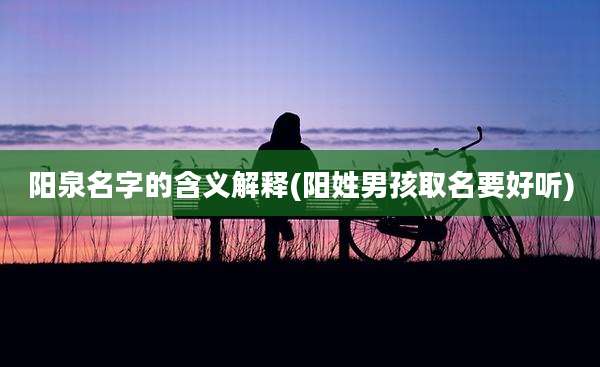 阳泉名字的含义解释(阳姓男孩取名要好听)