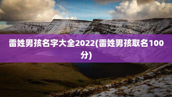 雷姓男孩名字大全2022(雷姓男孩取名100分)
