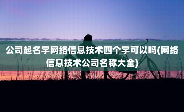公司起名字网络信息技术四个字可以吗(网络信息技术公司名称大全)