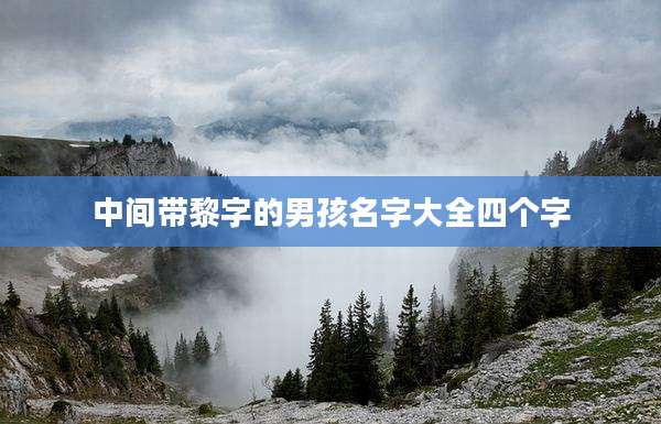 中间带黎字的男孩名字大全四个字