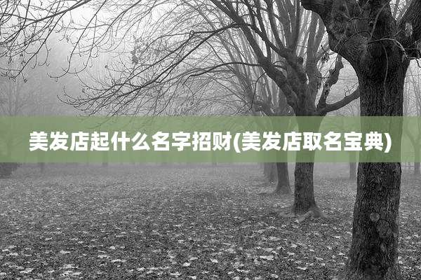 美发店起什么名字招财(美发店取名宝典)