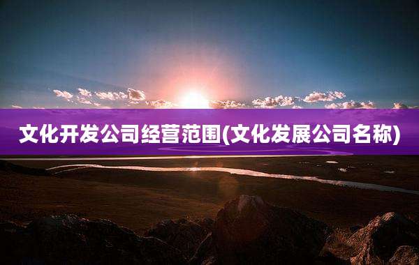 文化开发公司经营范围(文化发展公司名称)