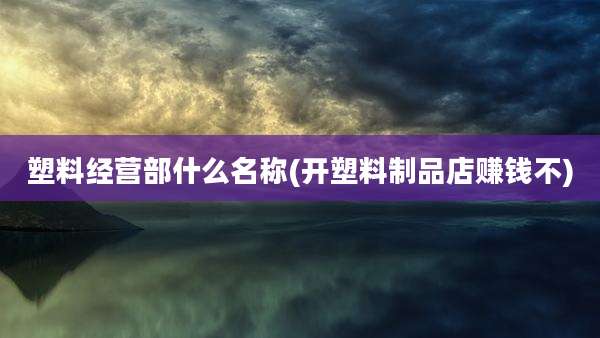 塑料经营部什么名称(开塑料制品店赚钱不)