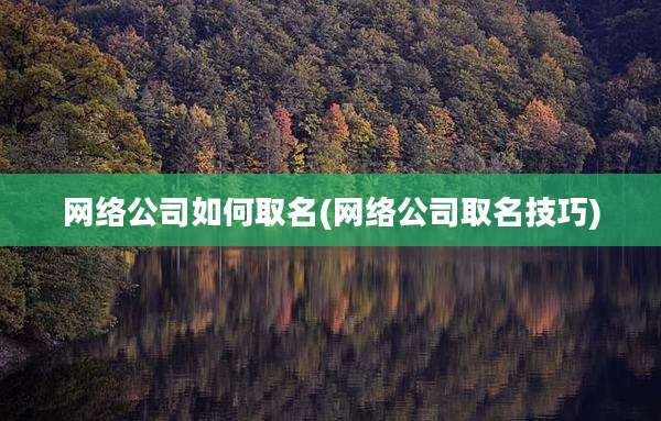 网络公司如何取名(网络公司取名技巧)