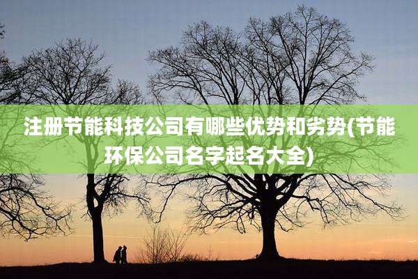 注册节能科技公司有哪些优势和劣势(节能环保公司名字起名大全)