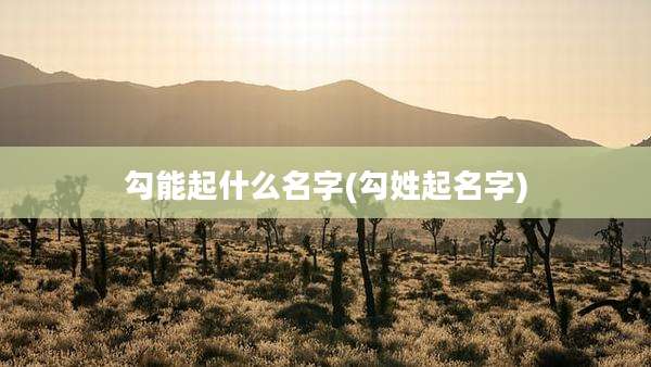 勾能起什么名字(勾姓起名字)