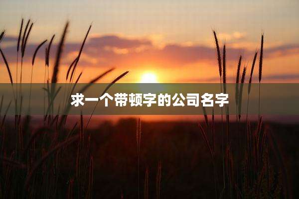求一个带顿字的公司名字