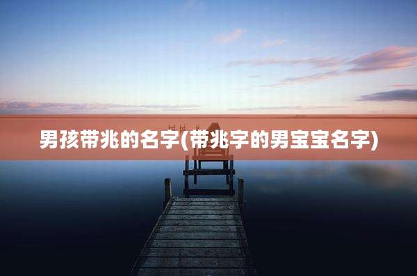 男孩带兆的名字(带兆字的男宝宝名字)