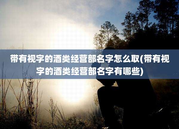 带有视字的酒类经营部名字怎么取(带有视字的酒类经营部名字有哪些)
